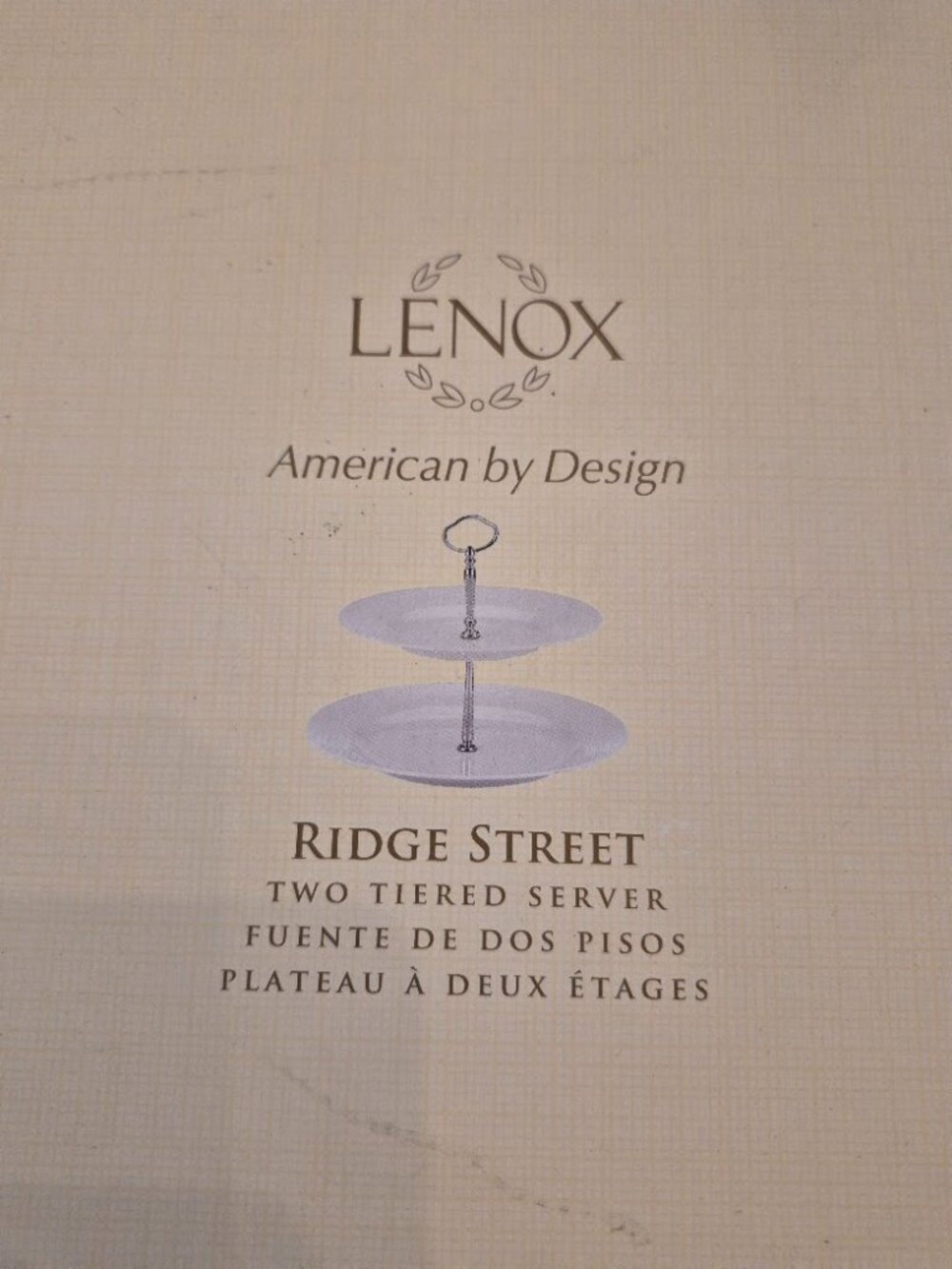 NEW open box --Ridge Street 2 Tiered Server by Lenox